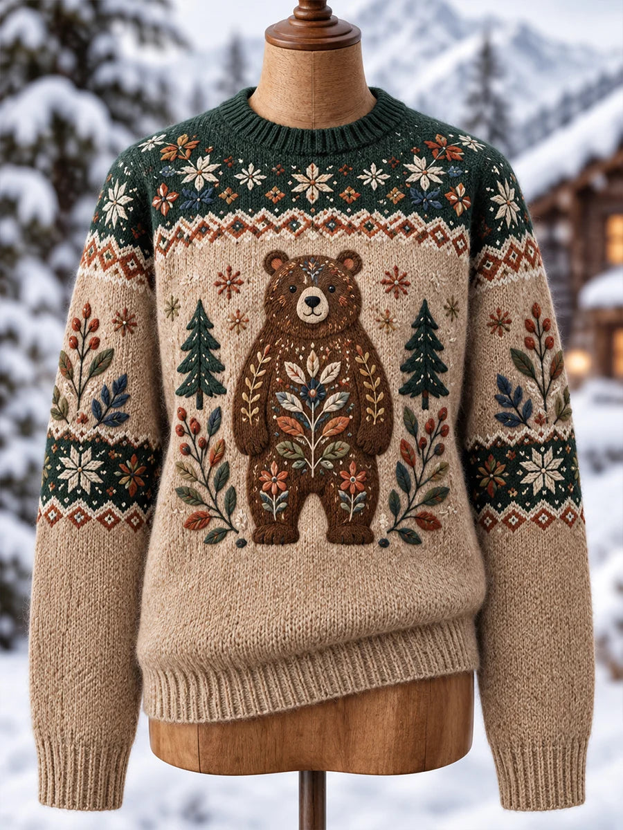 Women's Nordic Forest Animal Knit Top