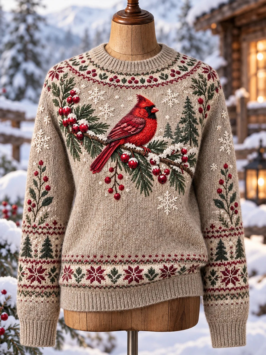 Women's Nordic Forest Animal Knit Top