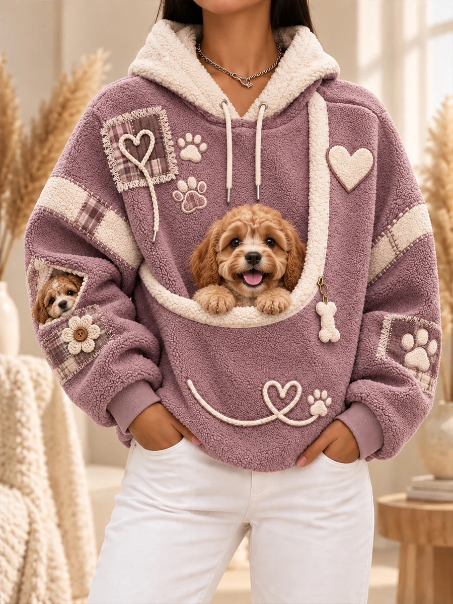 Women Fun Animals Hoodie with Pocket for Dogs Cats Dogs Hoodie