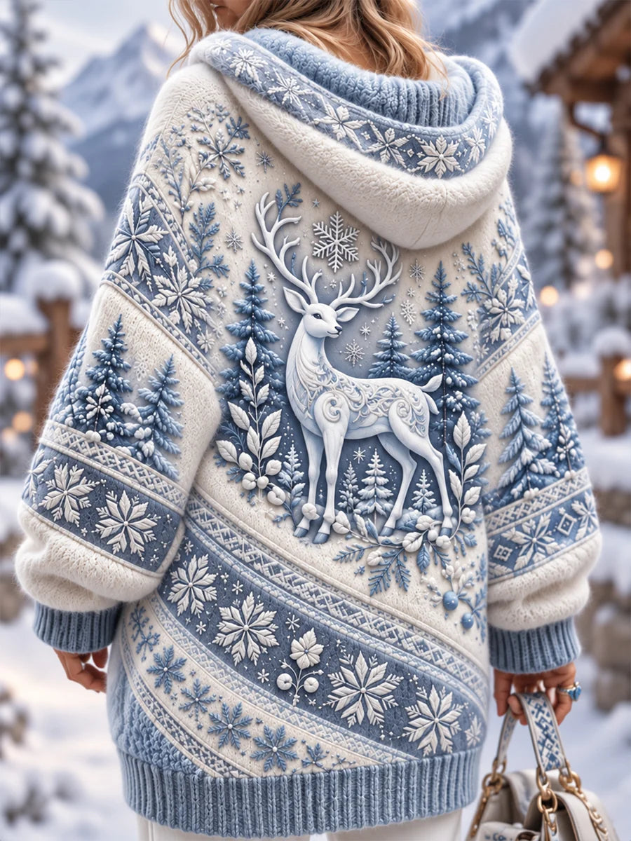 Women's Nordic Forest Animal Cardigan