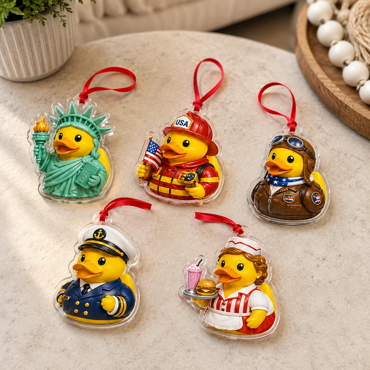 ⭐ CHRISTMAS KICKOFF 40% OFF 💙 - American Patriotic Rubber Duck Advent Calendar 2026 - 24-Day Festive Countdown, Acrylic Charms Blind Box - Gift For Family & Friends