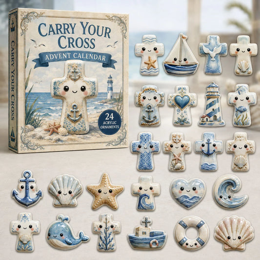 CHRISTMAS KICKOFF 40% OFF - Coastal Faith Advent Calendar 2026 - 24-Day Festive Countdown, Acrylic Charms Blind Box - Gift For Family