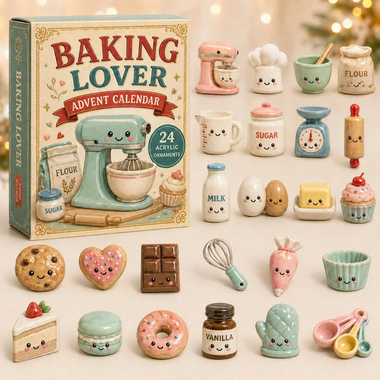 CHRISTMAS KICKOFF 40% OFF - Cookie Kitchen Advent Calendar 2026 - 24-Day Festive Countdown, Acrylic Charms Blind Box - Gift For Bakers