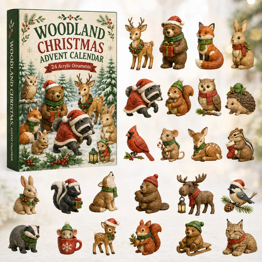 CHRISTMAS KICKOFF 40% OFF - Woodland Merry Land Advent Calendar 2026 - 24-Day Festive Countdown, Acrylic Charms Blind Box - Gift For Woodland Lovers, Family Members